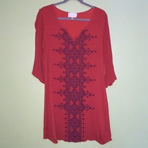 Skies Are Blue Embroidered Dress